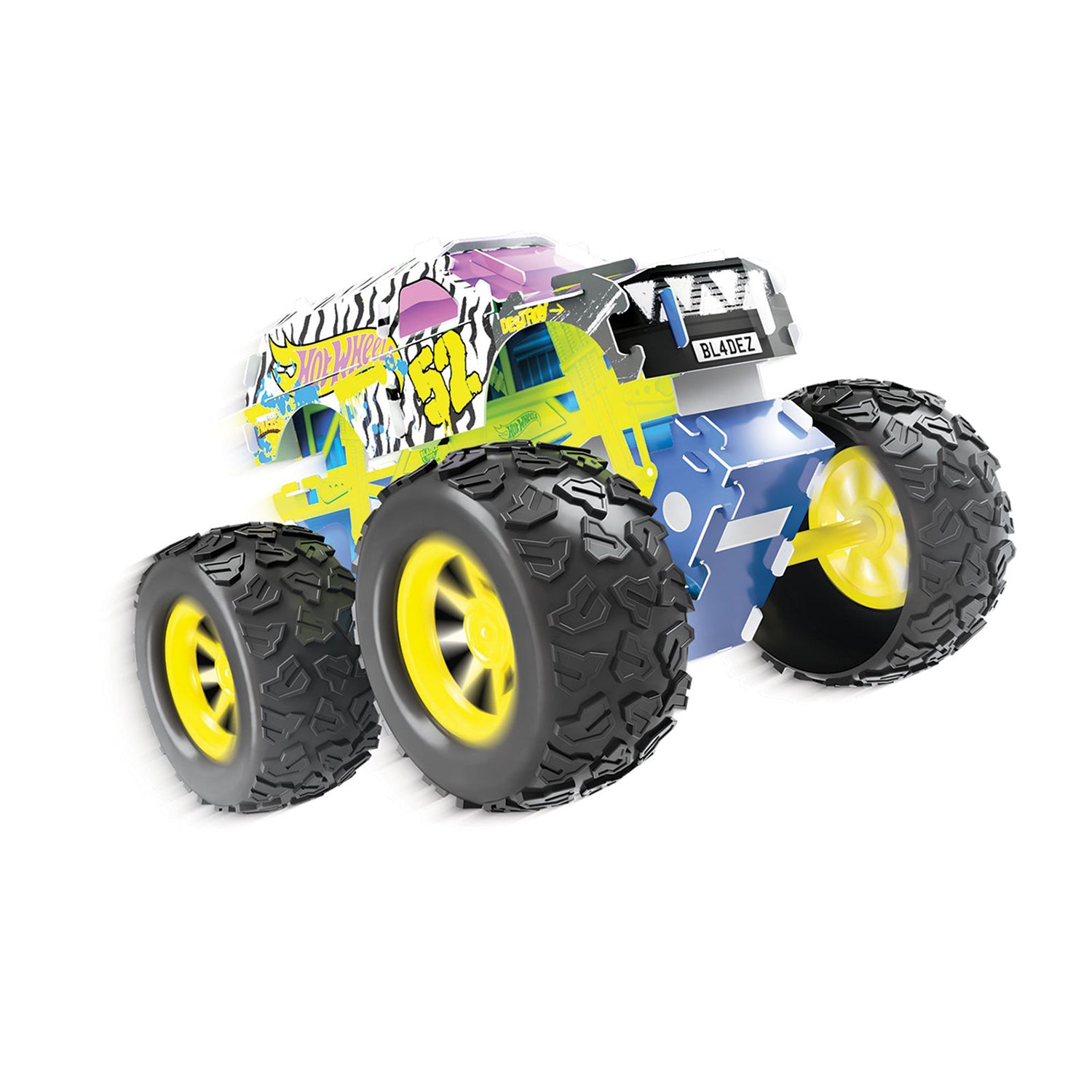 BLADEZ TOYZ - Hot Wheels Monster Truck Maker Kitz - Kit di Montaggio 4x4 con Trazione a Retrocarica